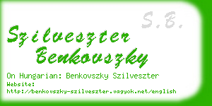 szilveszter benkovszky business card